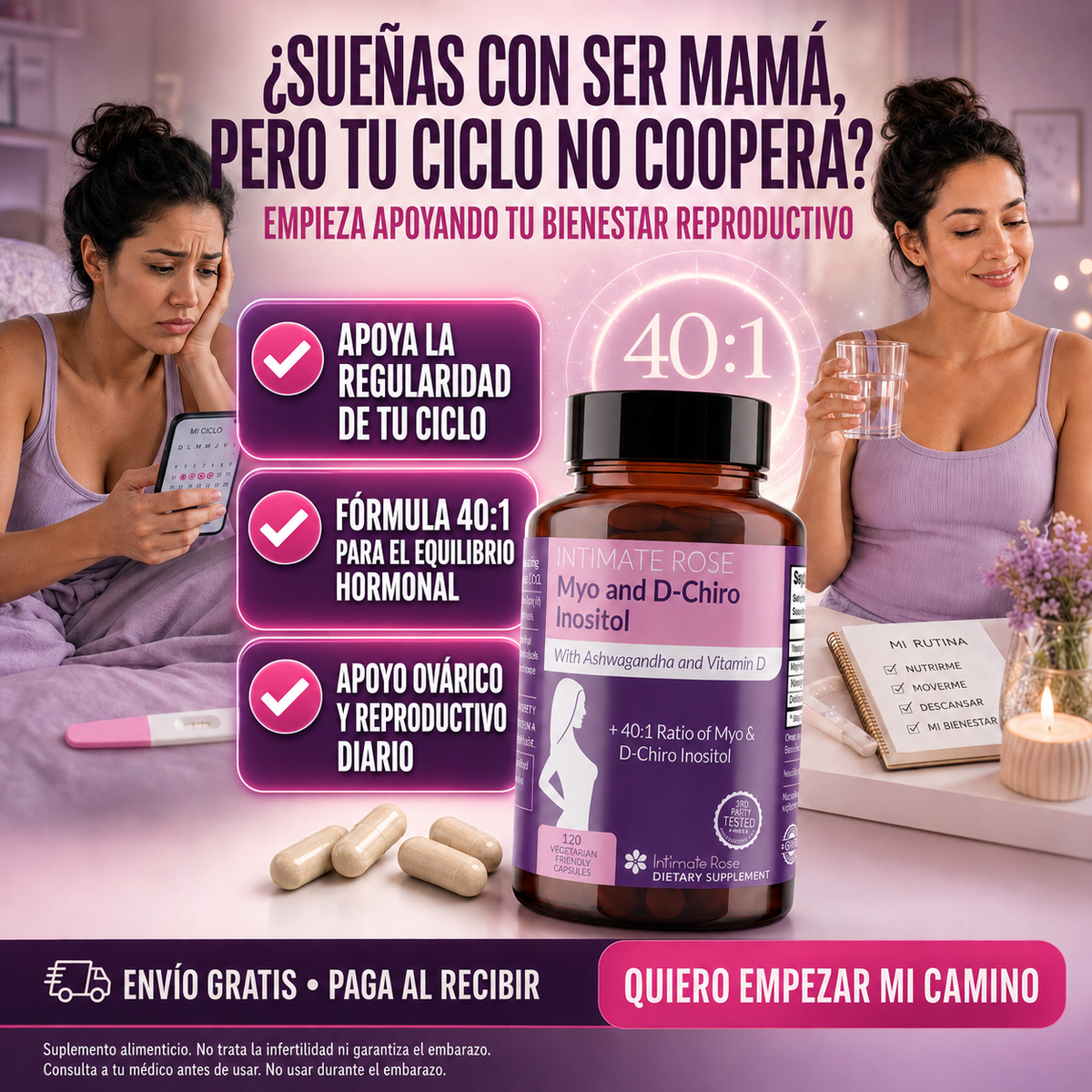 Myo Inositol – Apoya el equilibrio de tu ciclo y bienestar reproductivo