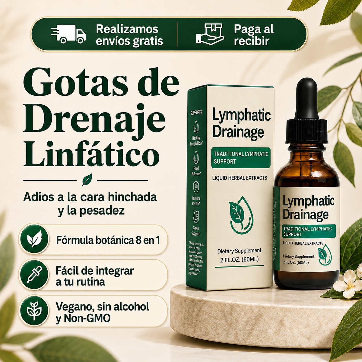 Gotas para el drenaje linfático — Adiós a la Sensación de Pesadez