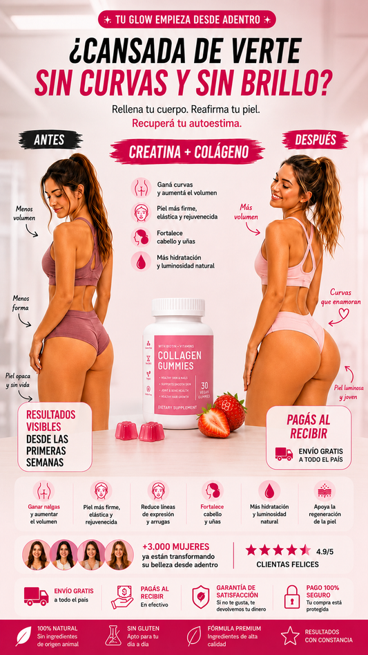 Creatina + Colágeno — Pelo y Curvas en una sola gomita